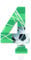 Soccer 4 Birthday Candles, Football Number 4 Candle for Cake, Boys Girls 4th Birthday Decorations, Green Football Themed Candle Cake Topper Decorations for Boys Men Celebrations Supplies
