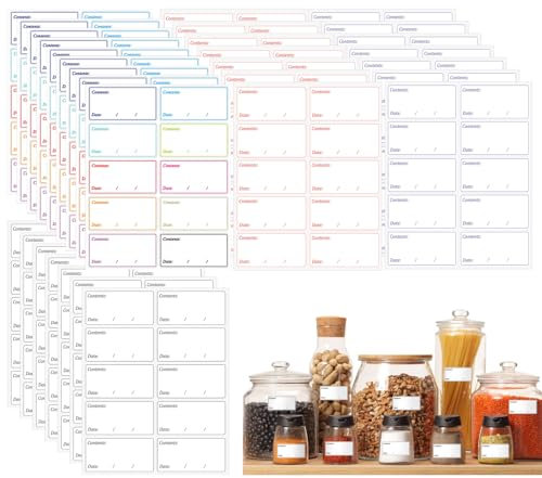 ZOCONE 300 Piezas Autoadhesivas Etiquetas Congelador Comida Multicolor Adhesivas Etiquetas de Fecha para Alimentos 30*60mm Pegatinas para Etiquetar Comida Cocina Etiquetas Adhesivas para Hogar Oficina