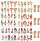 Sxutop 60 Stück Holzklammern Weihnachten Klammern Adventskalender Wäscheklammern Weihnachten Deko Klammern Holz Mini Zierklammern mit Schnur für Weihnachten,Fotowänden,Postkarten,Papiertüten,3.5*0.7cm