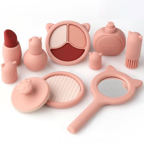 HOTUT Jouets de Maquillage en Silicone pour Enfants, Ensemble de Maquillage Princesse pour Filles, Ensemble de Maquillage pour Enfants, Modèle Cosmétique, Cadeau d'anniversaire de Noël pour Filles