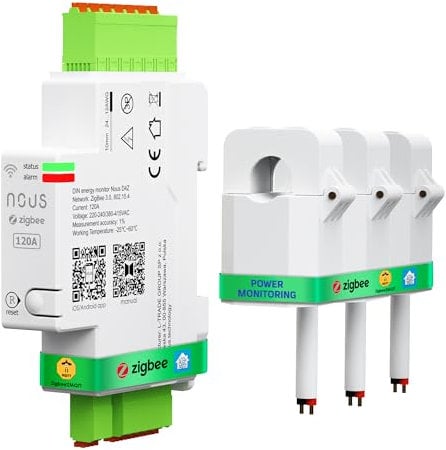 NOUS ZigBee Smart DIN Stromzähler 120A, Energieverbrauchsmonitor, Kompatibel mit Alexa & Google Home, DIN-Schienenmontage, Echtzeit-Überwachung