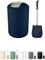 KW Ceramic Toilet Brush and Bathroom Bin Set (Blue)