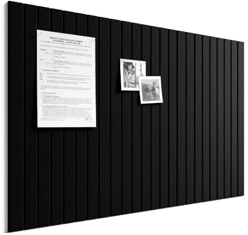 Bumusty Große Filz Pinnwand 90 x 60 cm, 6er-Pack, Schwarz | Pinnwand Modern Korktafel-Alternative mit Klebepads, Visionboard, Fotowand & Memoboard für Büro, Kinderzimmer & Schule