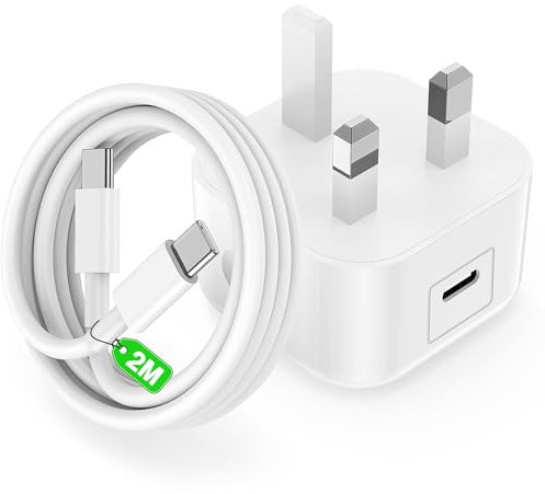 USB C Charger for iPhone 16 17 15 Pro Max,[Apple Certified] 20W Fast Charger Plug with USB C to Type C Cable 2M for iPhone 17 Air 16 15 Plus/17 16 15 Pro//iPad Pro/iPad Air,UK Wall Power Adapte-1Pack