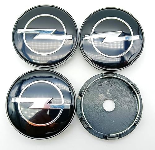 XVBFSC 4 Pièces Cache Moyeux pour Opel Astra H 2004-2009 60mm, Capuchon Enjoliveur Centre Roue Centre de Jante Capuchons Badge Logo Accessoires,A