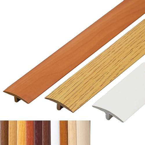 Generisch PVC-Übergangsleiste Boden Selbstklebende Flache Schwellenleiste für Türöffnungen Kantenleiste für Holz und Fliesen (helle Eiche L 90 cm/3 Fuß)