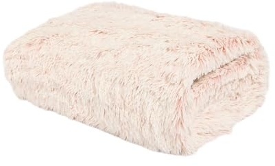OHS Marl Fluffy Fleece Blanket King Size for Bed, Super Soft Cosy Warm Sofa Throw Blanket Lightweight Decorative Bed Throws for Women & Girls, Blush - 200 x 240cm