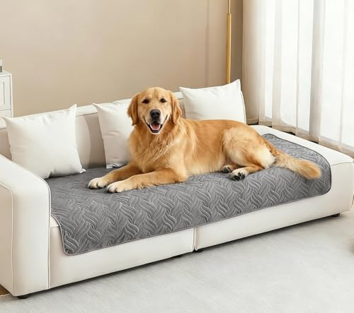 VICBINLY wasserdichte Hundedecke Sofaschutz, Autoschondecke für Haustiere Hundedecke Outdoor Robuste Hundematte als Schutz für Sofa & Bett rutschfeste Unterseite 175 x 75 cm - Grau CTH018G