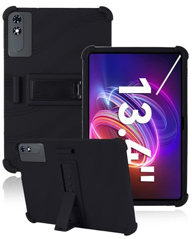 toergy Hülle für VekfulPC T60 Pro 13.4 Zoll Android 15 Tablet,Präzise Öffnung,Anti-Schock und Anti-Kratzer Silikonhülle,Multi-Winkel-Einstellung,Komfortables Handgefühl,Schwarz