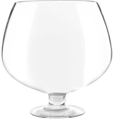 Ailan Extra Large Goblet Glass Smooth Rim Drinkware Unique Appearance for Weddings Dinners Adds Fun to Celebrations Jumbo Glass Goblet Glassware Hand Blown Smooth Rim, Transparent, 3000ml
