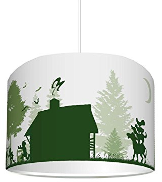Kinderzimmer Lampenschirm Märchenwelt KL61 | kinderleicht eien Märchen Lampe erstellen | als Steh- oder Hängeleuchte/Deckenlampe | perfekt für Märchen-begeisterte Jungen und Mädchen | STIKKIPIX
