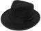 Schwarze Gangster-Mütze für Erwachsene, Kostüm-Accessoire, Al Capone Gangsters Trilby Black Gangster Fedora mit schwarzem Band - Schwarzer Hut mit schwarzem Band mit Schleife: 60 cm