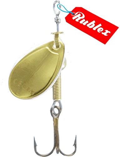RUBLEX - 5 Cucharillas de Pesca Celta-0 Oro 1,50 GMS.