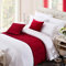 OSVINO Bettläufer 1x Stück Chenille Einfarbig Flauschig Wärmehaltung Betttuch für Sofa Schlafzimmer Hotelzimmer (210x 50cm für 150cm Bett, Rot)