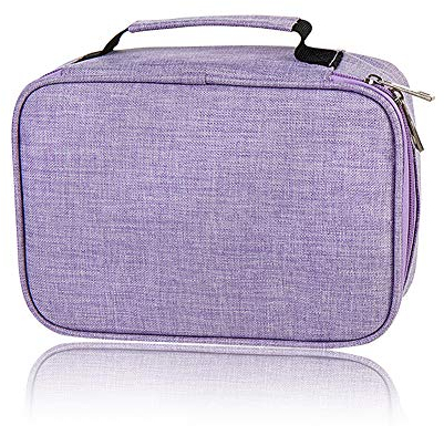YFZYT 4 Schichten Oxford Federmappe Super Große Kapazität Bleistift-Beutel Studenten Stationäre Fall Farbige Bleistifte Halter Case Federtasche Federmäppchen mit Innentasche - 72 Slots, Lila#3