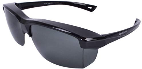 Rapid Eyewear ‘Vogue’ Schwarz SONNENÜBERBRILLE für Herren und Damen. Polarisiert Überbrille: Über Breite Gläser bis 140mm Passen. Benutzen als Sportbrille, Autobrille, Fahrradbrille etc.