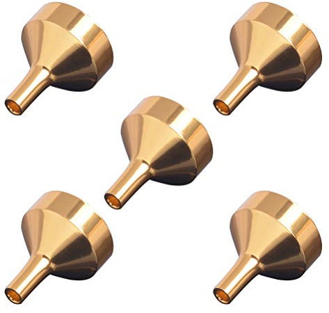 Supvox Mini Edelstahl Trichter 5Er Set Für Parfümflaschen Ätherische Öle Flüssige Gewürze Kompakter Küchenhelfer Präzises Umfüllen Leichtes Dosieren
