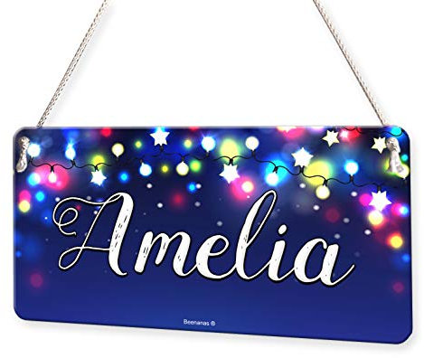 Beenanas Star Lights Illumination Personalised Childs Bedroom Door Sign Name Plaque