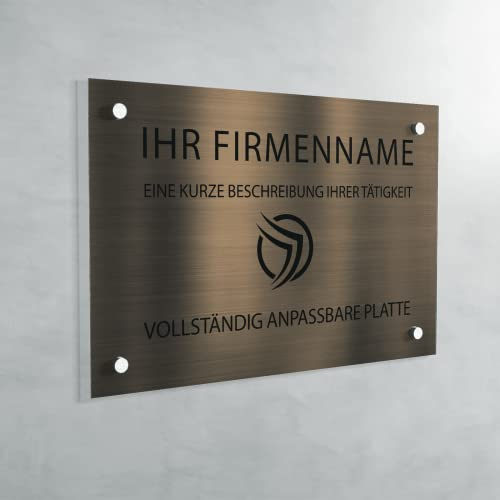 Praxisschild aus PVC - Graviertes Berufsschild zur Anpassung - Individuelle Größe (Bronze écrit noir/Bronze mit schwarzer Schrift)