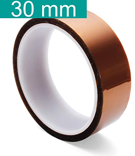 Youmile 5 Größe 5mm 10mm 20mm 30mm 50mm 30m / 100ft BGA Hochtemperatur-Film Hitzebeständiges Polyimid-Kapton-Band Gold, das klebrig ist
