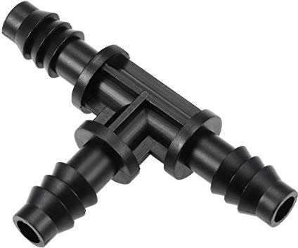 sourcing map Barb Drip Tee Pipe Connector 8mm Inner Diameter Hose Fitting for Garden Agricultural Irrigation System, Plastic 5pcs