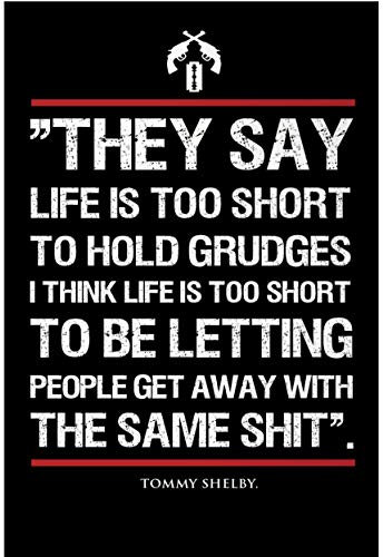 Poster mit Zitat They say Life is Short, A2, Wandkunstdruck.