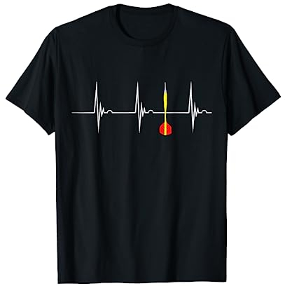 Dartpfeil Dartspieler Herzschlag EKG Puls Dart Spieler T-Shirt