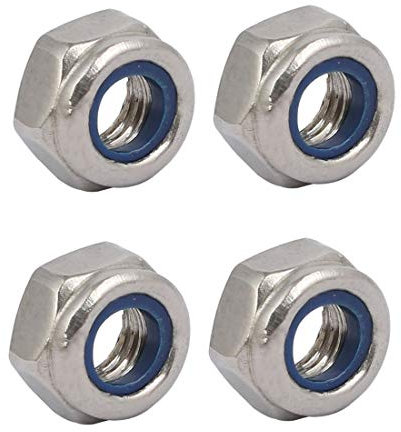 4 dadi di bloccaggio M6 x 1 mm passo filettatura metrica 304 in acciaio inox a sinistra