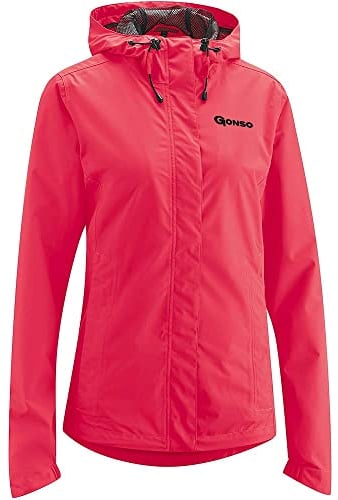 Gonso Sura Light, Damen Fahrradjacke, Wasserdichte Regenjacke, Wasserdicht bis 10.000 mm & winddicht, G-Tex, 2-Lagenlaminat & getapte Nähte, Weite Passform, PFC-frei, Pink, Gr. 42