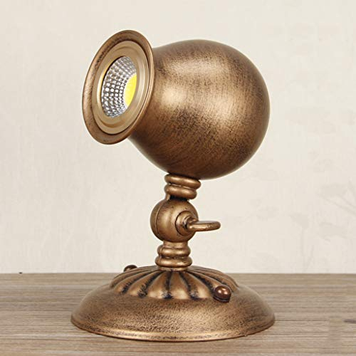 ACMHNC Retro Deckenspot Deckenleuchten Industrielle Vintage Antik Messing Strahler 3W Schwenkbar Deckenstrahler Deckenlampe Für Küche Wohnzimmer Flur, 1 Flammig Wand Und Deckenbeleuchtung,6000k