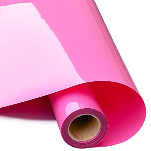 Mauts Heat Transfer Vinyl Roll, Pink Heat Transfer Paper, Permanent Adhesive HTV Iron On Vinyl, Backed Vinyl Roll for DIY T-Shirts, Hat, Clothing, Birthdays,Letters,12IN x 10FT