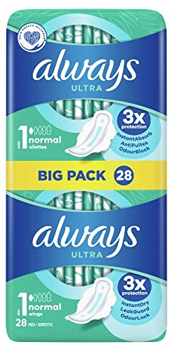 Always - 28x Ultra Sanitary Towels Normal Size 1 with Wings - 1 Piece