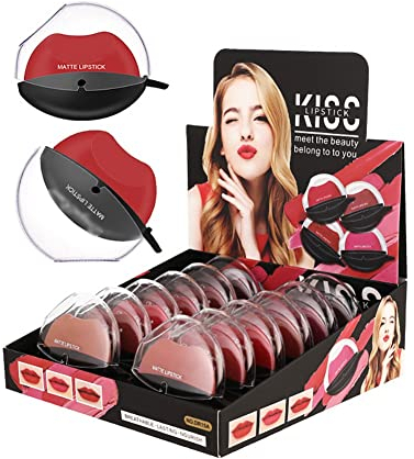 Ofanyia 12-teiliges mattes Lippenstift-Set, langlebiger Lippenstift mit mattem Finish, wasserfest, feuchtigkeitsspendend, wischfest, Geschenk für Mädchen und Damen