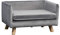 PawHut Hundesofa mit Holzbeinen Hundebett Haustiersofa Hundematte für kleine Hunde bis zu 8 kg Samt-Touch Grau 64 x 45 x 36 cm