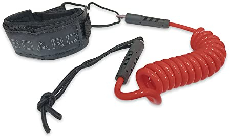 iBOARD Bodyboard-Leine, gewickeltes Seil, 122 cm, Surfzubehör, Ersatz-Surfbrett-Leine, rot und gelb.