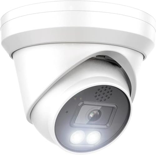 Real HD 6MP Full Color Night Vision Dome IP Camera for Hik-Vision IP NVR Systems, with White Lights Visible, 105° Viewing Angle, Outdoor, Compatible with Hik-Vision NVR a