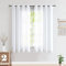 FMFUNCTEX Weiß Vorhänge Leinenoptik mit Ösen Leinen Gardinen Halbtransparent Landhausstil Wohnzimmer Modern für Schlafzimmer Kinderzimmer Balkontür 2er Set, 175 x 127 cm (H x B)