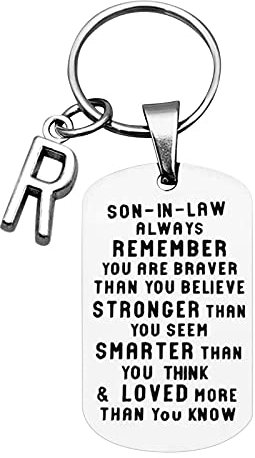 TianWlio 26 Forget My Love Keychain Ornaments You Letters I to Never Christmas Son-in-Law Schlüsselanhänger Sao Schlüsselanhänger (R, One Size)