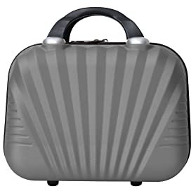 TROLLEY ADC - Vanity Case Rigide 21x29x11cm - 1,2Kg - 11 Litres - Trousse de Toilette Femme Homme - 100% ABS - Solide Pratique et Design - Idéal Week-end et Voyage - Collection Elegance - Gris