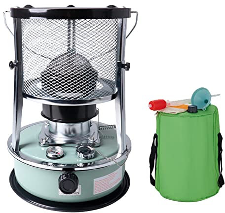 6L Kerosin-Heizung, 9000 BTU Edelstahl-Ölheizung, leichte tragbare Terrassenheizung für den Außenbereich für Zelte, Camping, Wandern,Grün