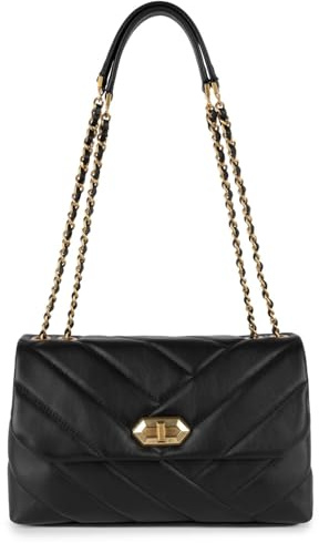 Lancaster Soft Matelassé Crossbody Bag Noir