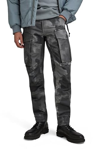 G-Star Homme Pantalon Rovic Zip 3D Regular Tapered, Multicolore (dk black blurry camo D02190-D326-G144), 33W / 34L
