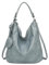 OBC Damen Tasche Shopper Hobo-Bag Schultertasche Umhängetasche Handtasche Damentasche Reisetasche Beuteltasche Leder Optik Jeansblau