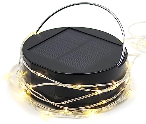 Losbenco Lampe de camping rechargeable LED solaire de camping étanche avec batterie USB lumières de camping pour l'extérieur Pliable Lampe de tente Blanc chaud Suspendue Guirlande lumineuse de camping