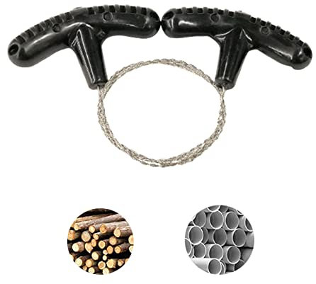 YuanYouTong Metal Wire Saw Stainless Steel Pocket Chainsaw Hand String Rope Saw Fast Wood & Tree Cutting Tool Emergency Survival Gear for Outdoor Bushcraft Camping Backpacking Hiking Hunting