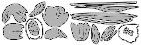 EXCEART 1 Blatt Stanzform Aus Metall Schichtschablonen Für Die Kartengestaltung Scrapbooking-stanzformen Tulpenstempel Vorlage Für Papierblumen Blumenstanzungen Grußkarte Haushalt Eisen 3D