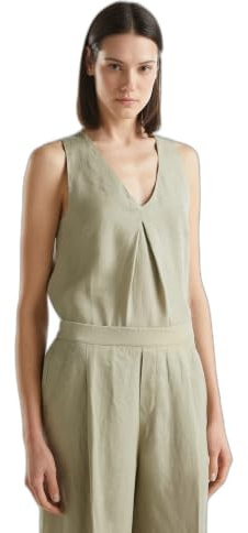 United Colors of Benetton Blusa 5bmldq06w Camisa, Verde Militar 0w9, M para Mujer