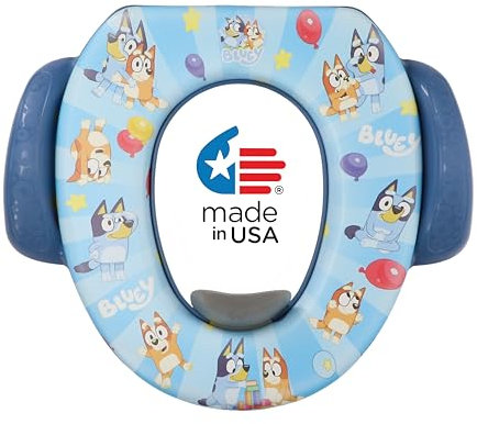 Bluey Soft Potty Training Toilet Seat - Cushioned, Safe, Easy to Clean Baby Potty Seat
