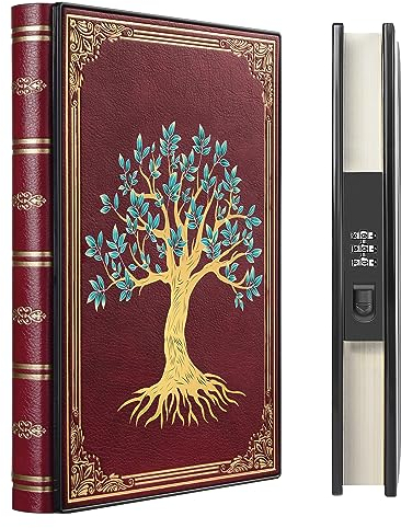 ZXHQ Luxuriöses Tagebuch mit Schloss, 180° Flaches Design, A5 Notizbuch für Erwachsene Männer Frauen Mädchen, 220 Seiten 120gsm Papier, Größe A5(15.9 × 21.5cm) Weinrot