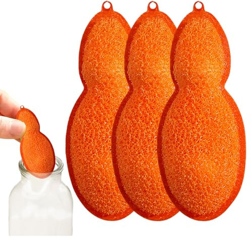 Zankie 3 Beans Shaped Bottle Cleaning Sponge - Heat Resistance Bean Bottles Cleaner Bean| Reuseable Bottle Cleaning Bean Sponge Reusable Bottle Cleaner Sponge Internal Cleaning